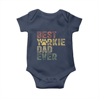 Best Yorkie Dad Ever Baby Onesie Retro Vintage Yorkshire Terrier Gift