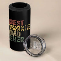 Best Yorkie Dad Ever 4 in 1 Can Cooler Tumbler Retro Vintage Yorkshire Terrier Gift