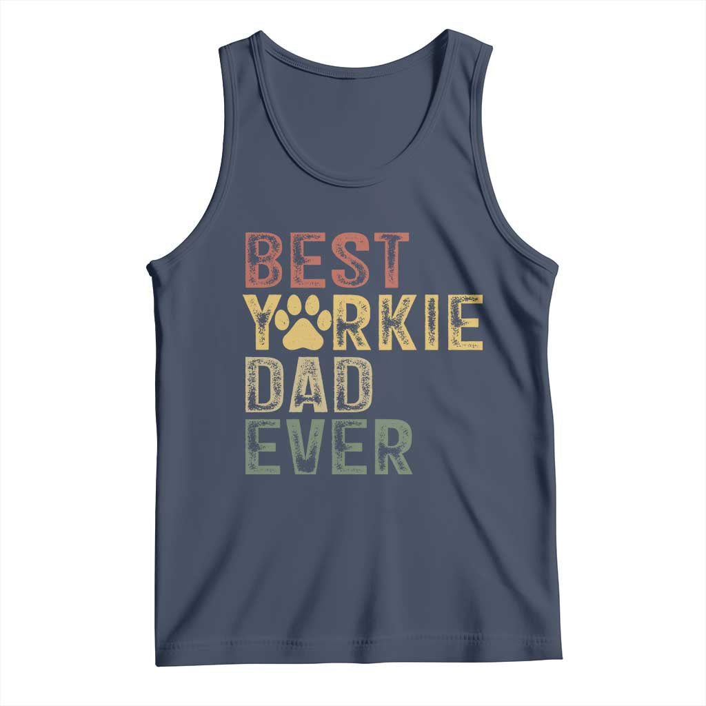 Best Yorkie Dad Ever Tank Top Retro Vintage Yorkshire Terrier Gift