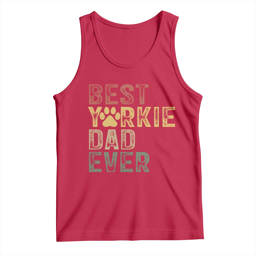 Best Yorkie Dad Ever Tank Top Retro Vintage Yorkshire Terrier Gift