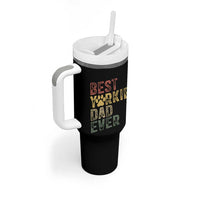 Best Yorkie Dad Ever Tumbler With Handle Retro Vintage Yorkshire Terrier Gift