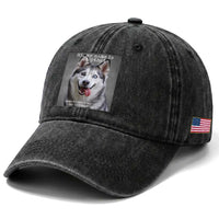 Funny Siberian Husky Meme Washed Cotton Baseball Cap My Name Is Stop That