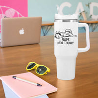 Nope Not Today Tumbler With Handle Funny Siberian Husky Lazy Mood