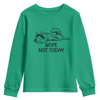 Nope Not Today Youth Sweatshirt Funny Siberian Husky Lazy Mood
