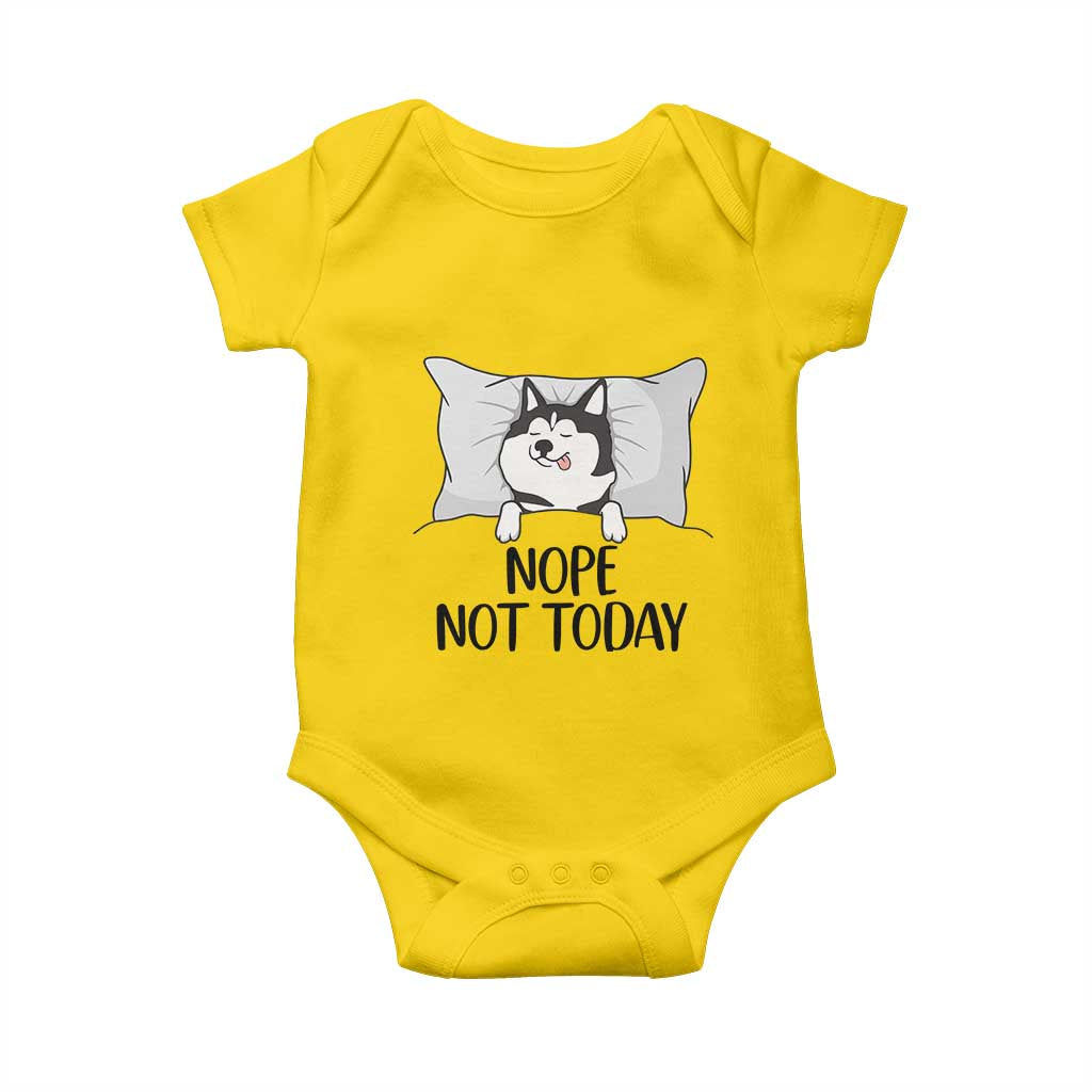 Lazy Siberian Husky Meme Baby Onesie Nope Not Today