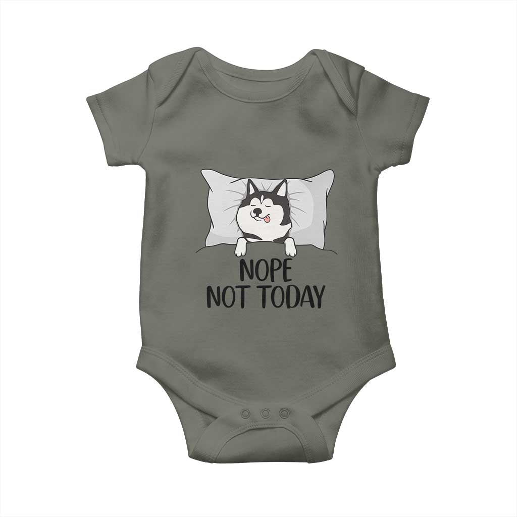 Lazy Siberian Husky Meme Baby Onesie Nope Not Today