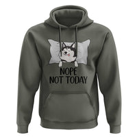 Lazy Siberian Husky Meme Hoodie Nope Not Today