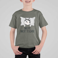 Lazy Siberian Husky Meme T Shirt For Kid Nope Not Today