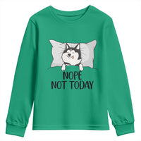 Lazy Siberian Husky Meme Youth Sweatshirt Nope Not Today