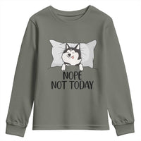 Lazy Siberian Husky Meme Youth Sweatshirt Nope Not Today