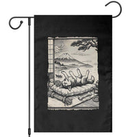 Vintage Japanese Ukiyoe Siberian Husky Garden Flag Cute Sleeping Animal Gift