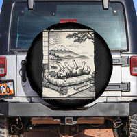 Vintage Japanese Ukiyoe Siberian Husky Spare Tire Cover Cute Sleeping Animal Gift
