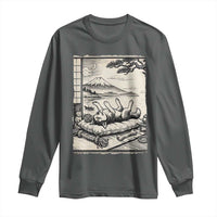Vintage Japanese Ukiyoe Siberian Husky Long Sleeve Shirt Cute Sleeping Animal Gift