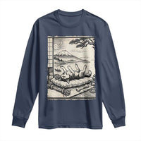 Vintage Japanese Ukiyoe Siberian Husky Long Sleeve Shirt Cute Sleeping Animal Gift