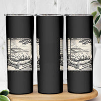 Vintage Japanese Ukiyoe Siberian Husky Skinny Tumbler Cute Sleeping Animal Gift