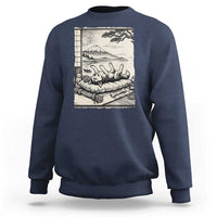 Vintage Japanese Ukiyoe Siberian Husky Sweatshirt Cute Sleeping Animal Gift