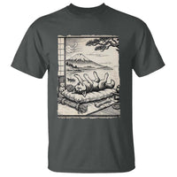 Vintage Japanese Ukiyoe Siberian Husky T Shirt Cute Sleeping Animal Gift
