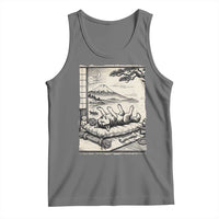 Vintage Japanese Ukiyoe Siberian Husky Tank Top Cute Sleeping Animal Gift