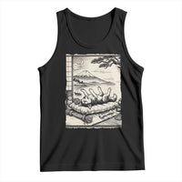 Vintage Japanese Ukiyoe Siberian Husky Tank Top Cute Sleeping Animal Gift