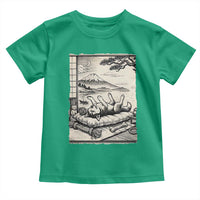 Vintage Japanese Ukiyoe Siberian Husky Toddler T Shirt Cute Sleeping Animal Gift
