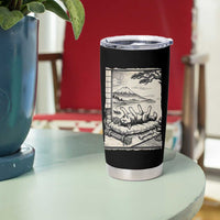 Vintage Japanese Ukiyoe Siberian Husky Tumbler Cup Cute Sleeping Animal Gift