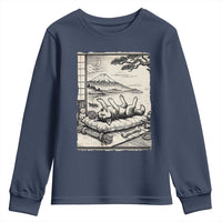 Vintage Japanese Ukiyoe Siberian Husky Youth Sweatshirt Cute Sleeping Animal Gift