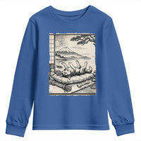 Vintage Japanese Ukiyoe Siberian Husky Youth Sweatshirt Cute Sleeping Animal Gift