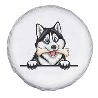 Cute Siberian Husky Puppy Spare Tire Cover Chewing Bone Meme