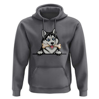 Cute Siberian Husky Puppy Hoodie Chewing Bone Meme