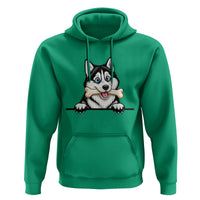 Cute Siberian Husky Puppy Hoodie Chewing Bone Meme