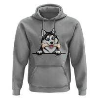 Cute Siberian Husky Puppy Hoodie Chewing Bone Meme