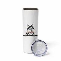 Cute Siberian Husky Puppy Skinny Tumbler Chewing Bone Meme