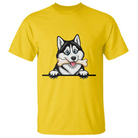 Cute Siberian Husky Puppy T Shirt Chewing Bone Meme