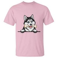 Cute Siberian Husky Puppy T Shirt Chewing Bone Meme