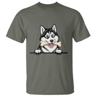 Cute Siberian Husky Puppy T Shirt Chewing Bone Meme