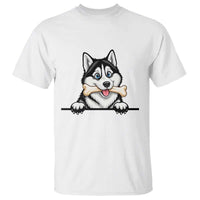Cute Siberian Husky Puppy T Shirt Chewing Bone Meme