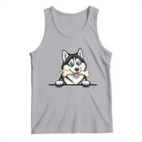 Cute Siberian Husky Puppy Tank Top Chewing Bone Meme