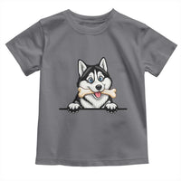 Cute Siberian Husky Puppy Toddler T Shirt Chewing Bone Meme