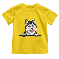Cute Siberian Husky Puppy Toddler T Shirt Chewing Bone Meme