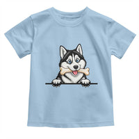 Cute Siberian Husky Puppy Toddler T Shirt Chewing Bone Meme
