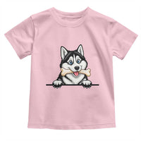Cute Siberian Husky Puppy Toddler T Shirt Chewing Bone Meme