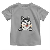 Cute Siberian Husky Puppy Toddler T Shirt Chewing Bone Meme
