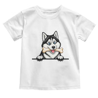 Cute Siberian Husky Puppy Toddler T Shirt Chewing Bone Meme