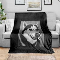 Smoking Siberian Husky Meme Throw Blanket Funny Dog Face Gift For Dog Lovers