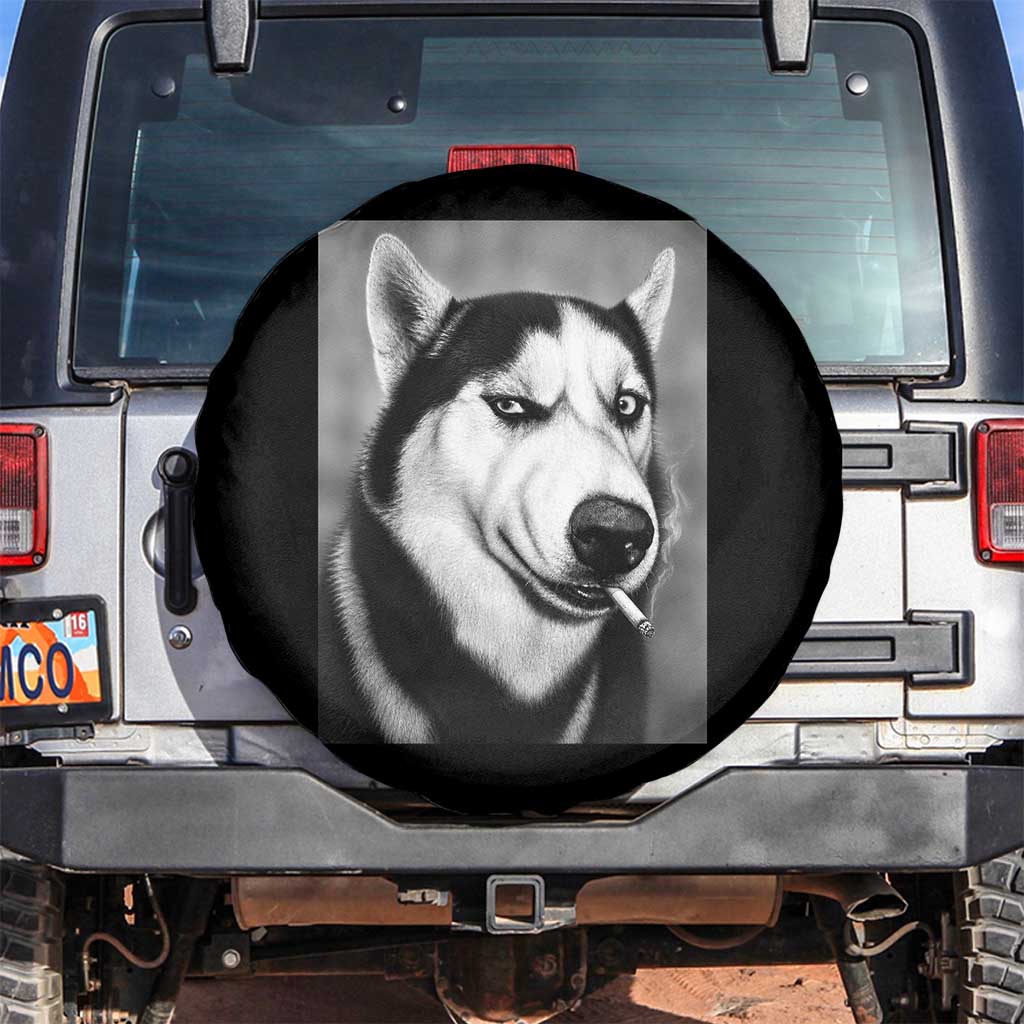 Smoking Siberian Husky Meme Spare Tire Cover Funny Dog Face Gift For Dog Lovers