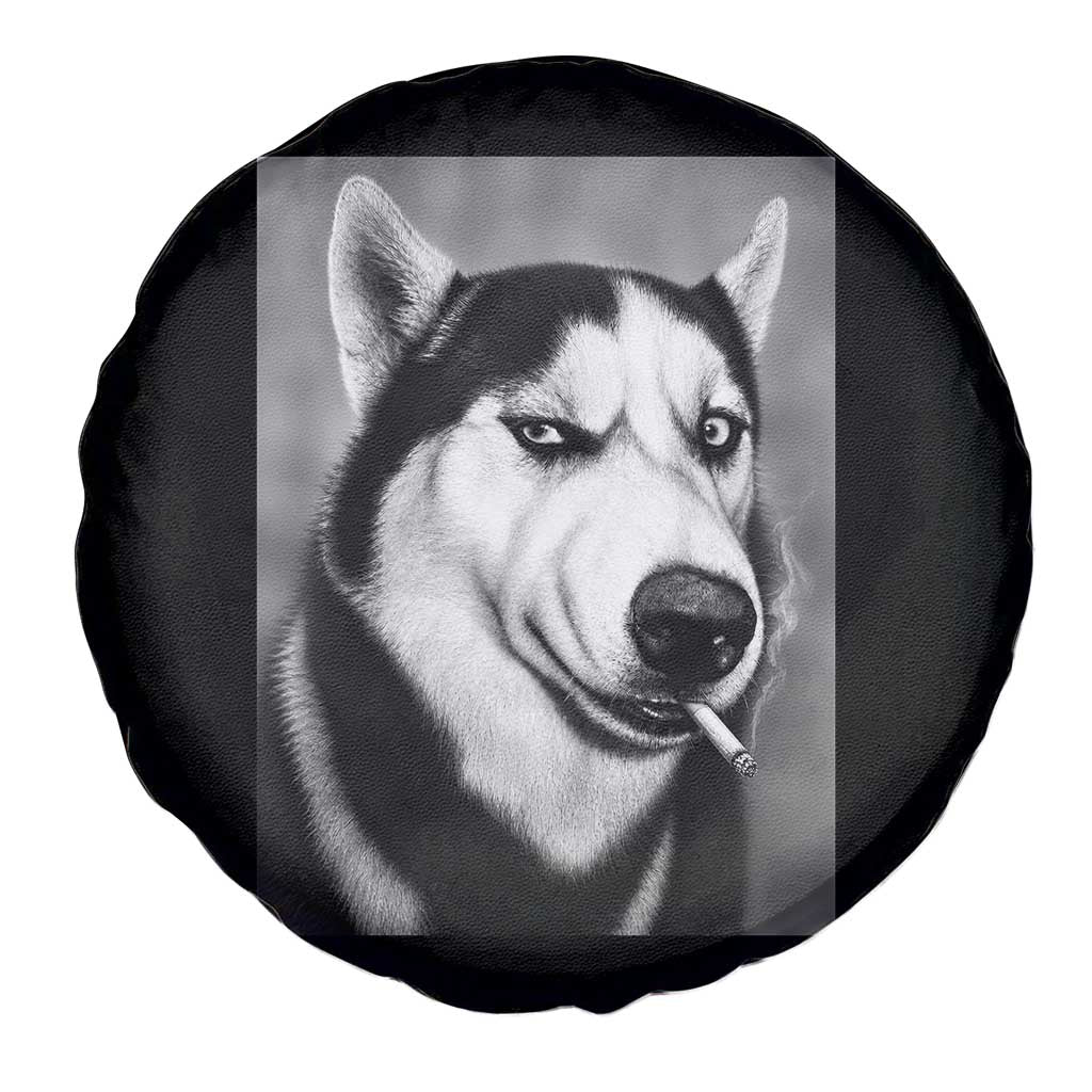 Smoking Siberian Husky Meme Spare Tire Cover Funny Dog Face Gift For Dog Lovers
