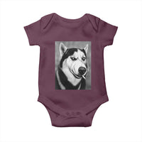 Smoking Siberian Husky Meme Baby Onesie Funny Dog Face Gift For Dog Lovers