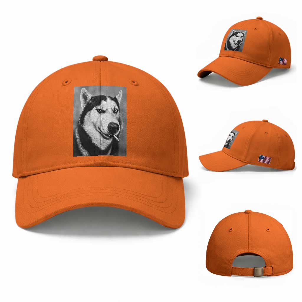 Smoking Siberian Husky Meme Baseball Cap Funny Dog Face Gift For Dog Lovers