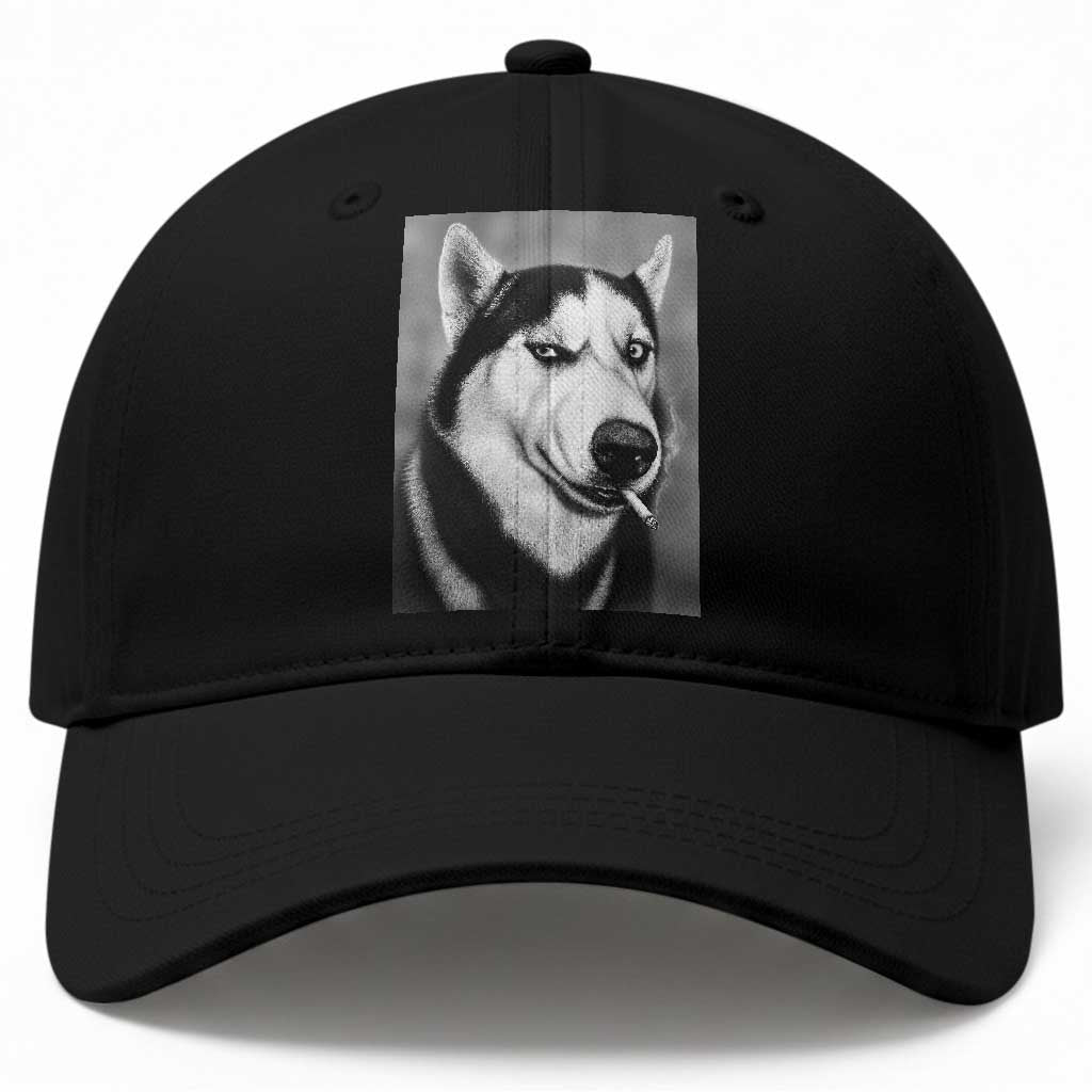 Smoking Siberian Husky Meme Baseball Cap Funny Dog Face Gift For Dog Lovers
