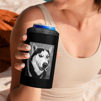 Smoking Siberian Husky Meme 4 in 1 Can Cooler Tumbler Funny Dog Face Gift For Dog Lovers